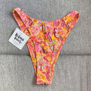 NWT Kulani Kinis High Leg Vintage Bikini Bottom - In Bahama Rama